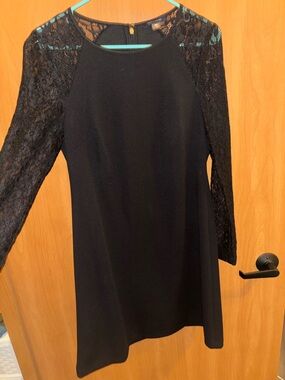 Tommy Hilfiger Black Lace Long Sleeve Shift Dress